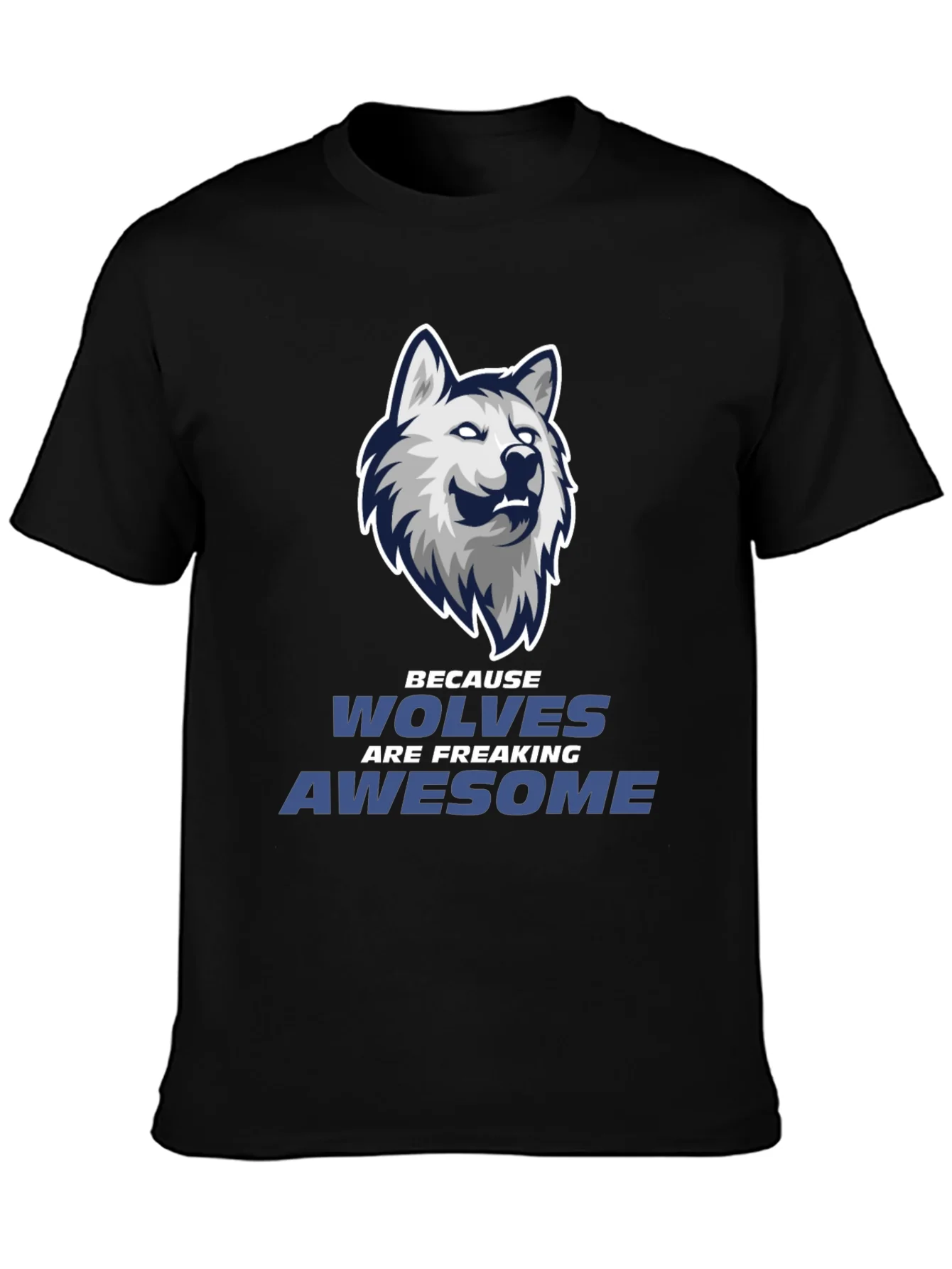 Wolf Graphic Tee - Wolves Are Awesome Black T-Shirt
