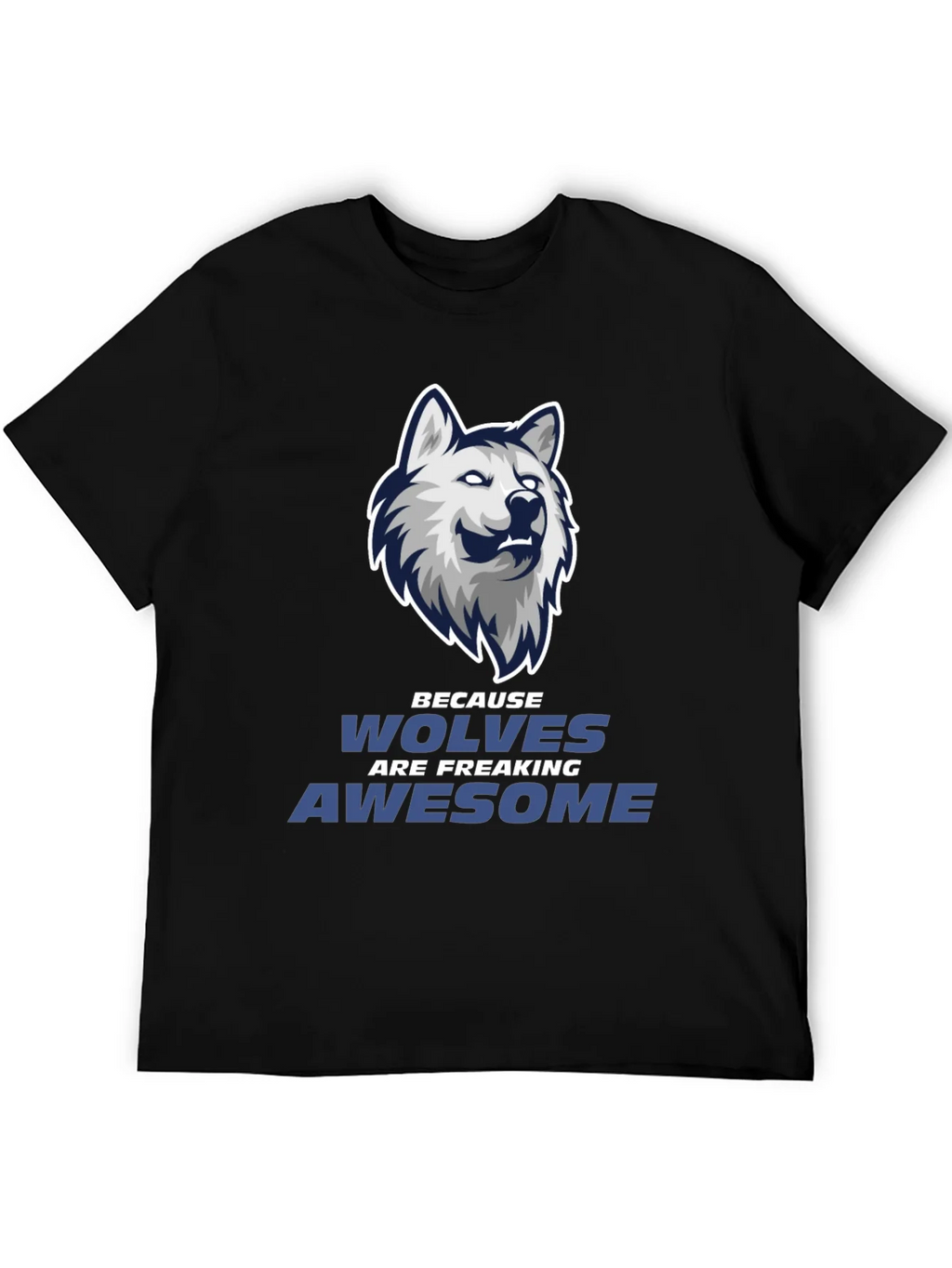 Wolf Graphic Tee - Wolves Are Awesome Black T-Shirt