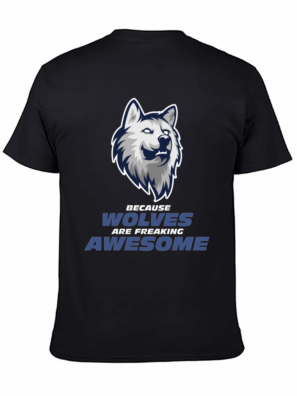 Wolf Graphic Tee - Wolves Are Awesome Black T-Shirt