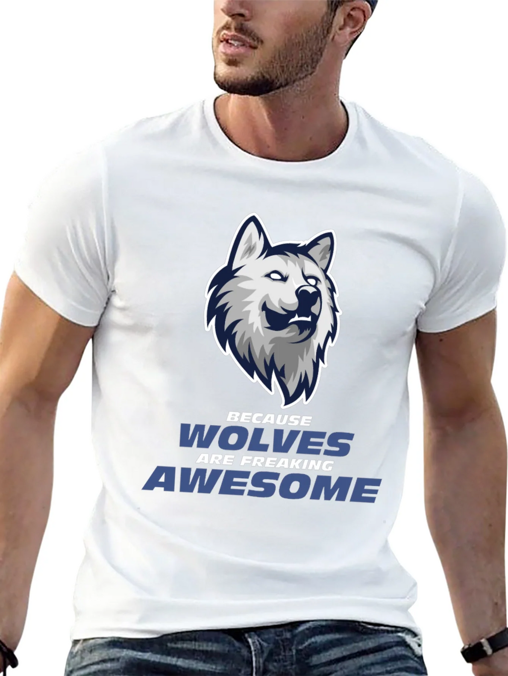 Wolf Graphic Tee - Wolves Are Awesome Black T-Shirt