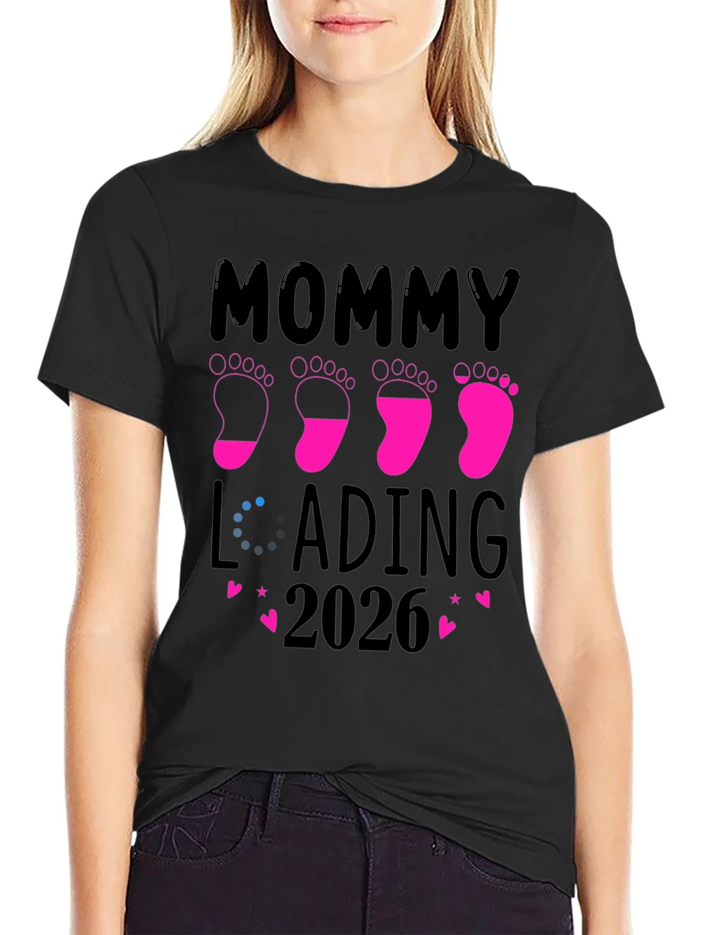 Mommy Loading 2026 Pregnancy Announcement T-Shirt