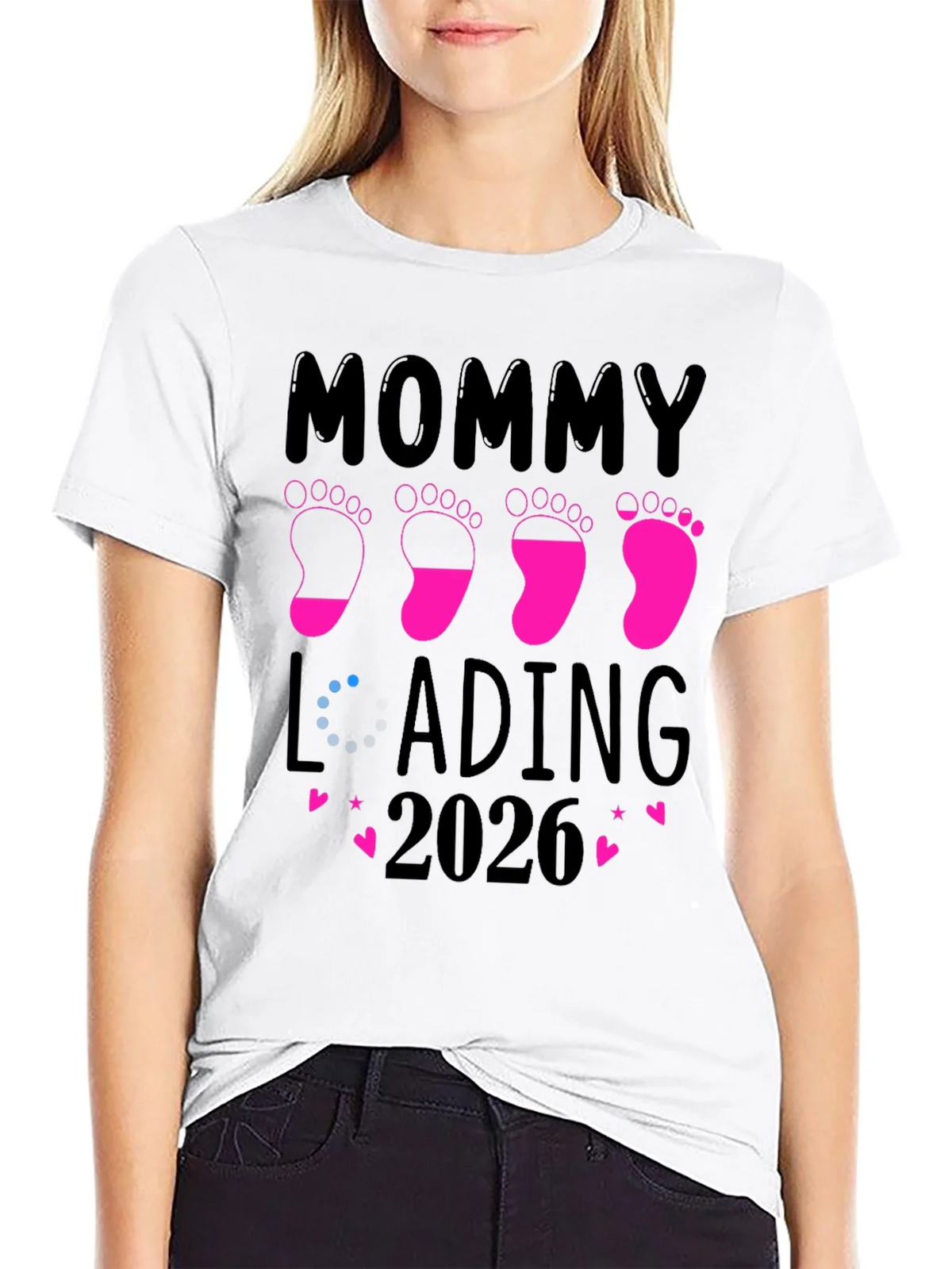 Mommy Loading 2026 Pregnancy Announcement T-Shirt