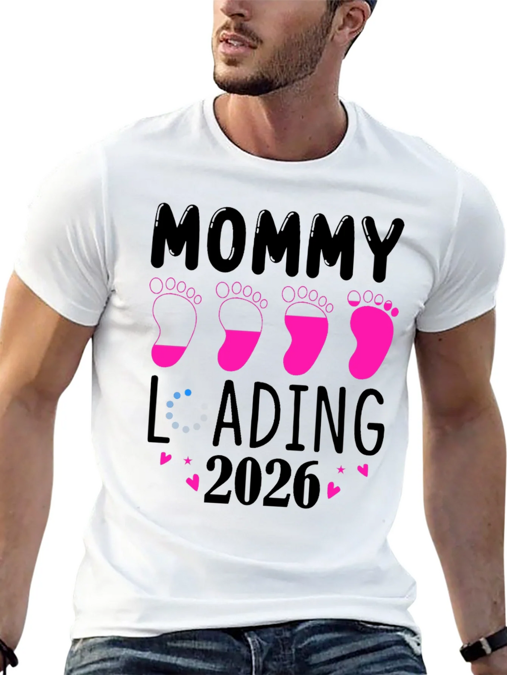 Mommy Loading 2026 Pregnancy Announcement T-Shirt