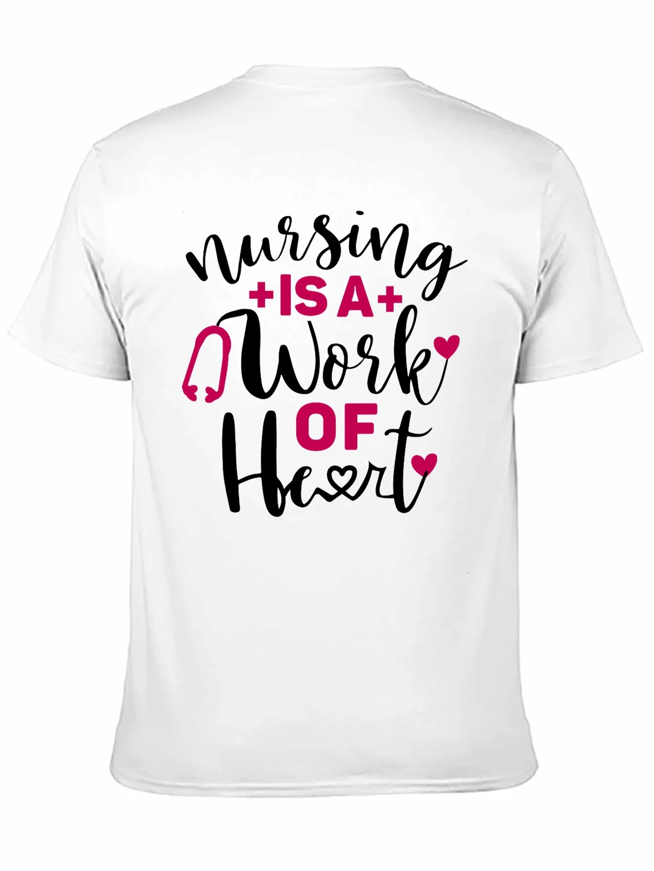 Nursing Is A Work Of Heart Graphic Tee