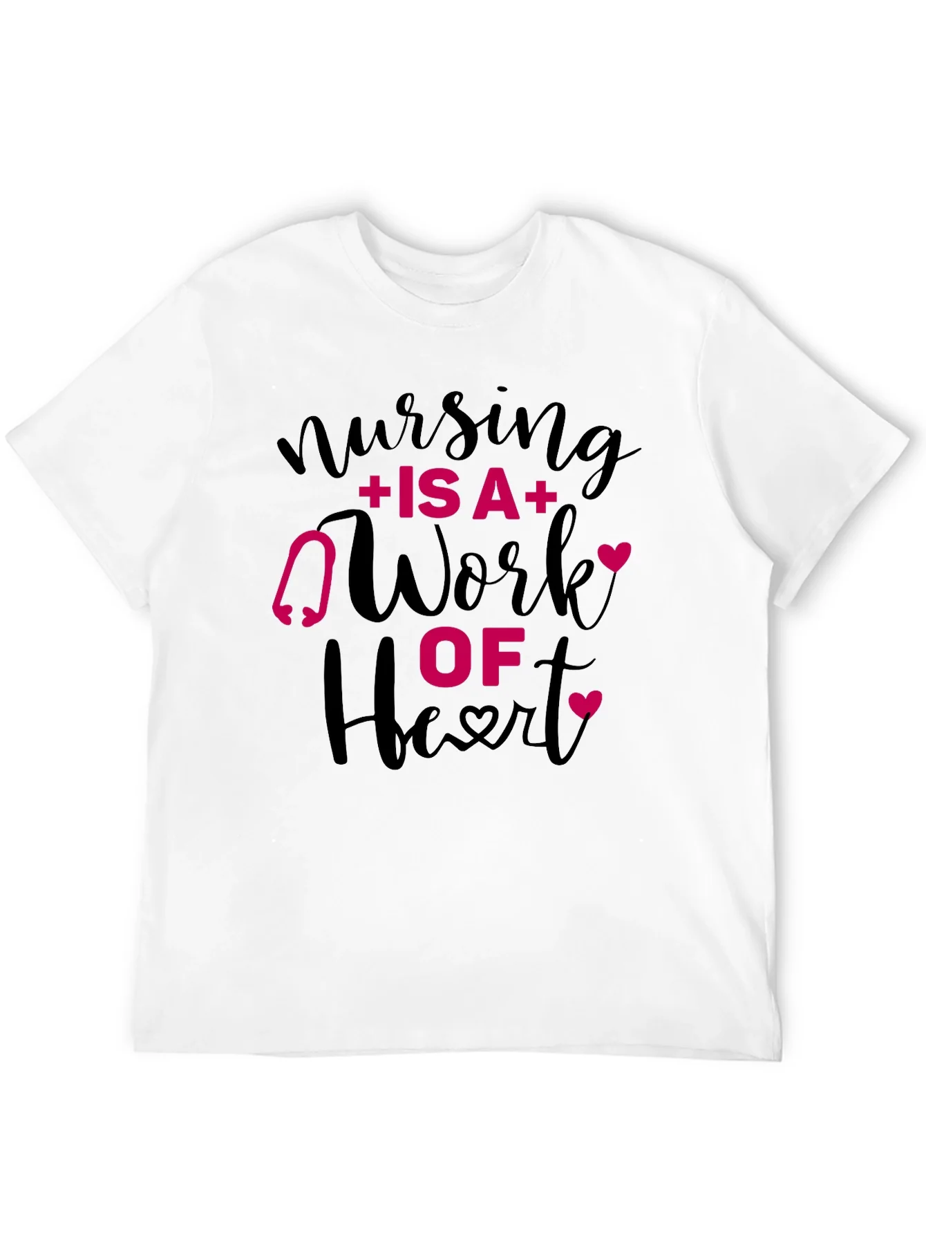 Nursing Is A Work Of Heart Graphic Tee