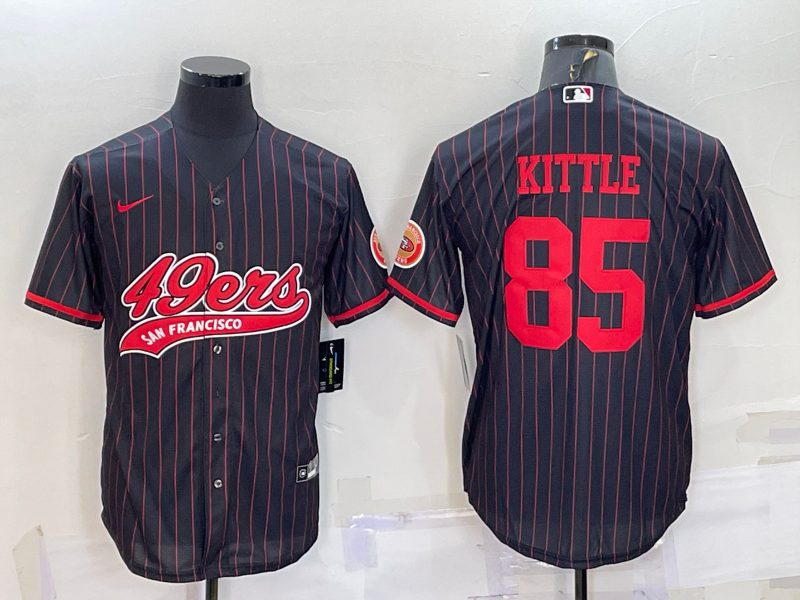 Men's San Francisco 49ers George Kittle #85 Black Player Game jersey Joint Edition