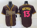 Men's San Diego Padres Manny Machado #13 Brown Replica Player Jersey1 Joint Edition