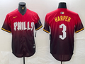 Men's Philadelphia Phillies Bryce Harper #3 Red 2024 City Connect Limited Player Jersey1