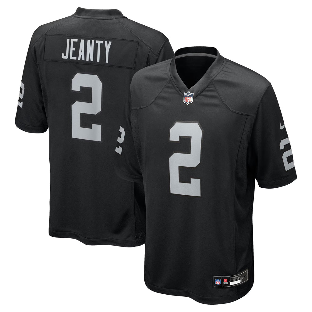 Las Vegas Raiders Ashton Jeanty Black 2025 NFL Draft First Round Pick Game Jersey