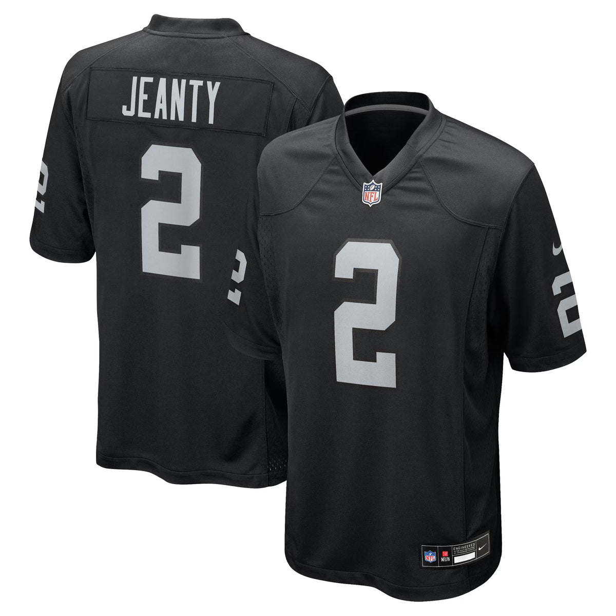 Las Vegas Raiders Ashton Jeanty Black 2025 NFL Draft First Round Pick Game Jersey