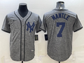Men's New York Yankees Mickey Mantle #7 Gray Replica Game Jersey1