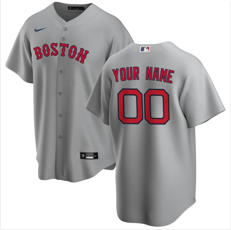 Men's Boston Red Sox Gray Replica Custom jersey