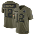 Dallas Cowboys Roger Staubach Olive 2025 Salute to Service Retired Limited Jersey
