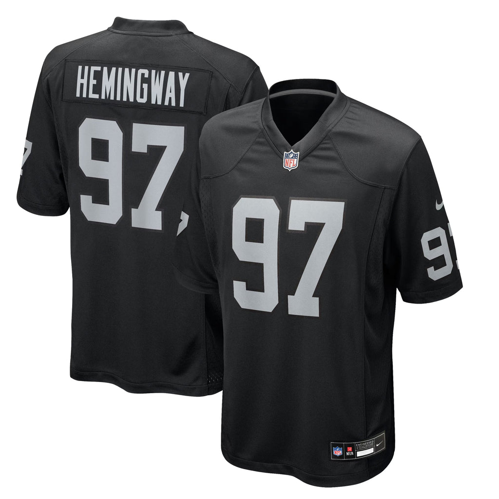 Las Vegas Raiders Tonka Hemingway Black Team Game Jersey