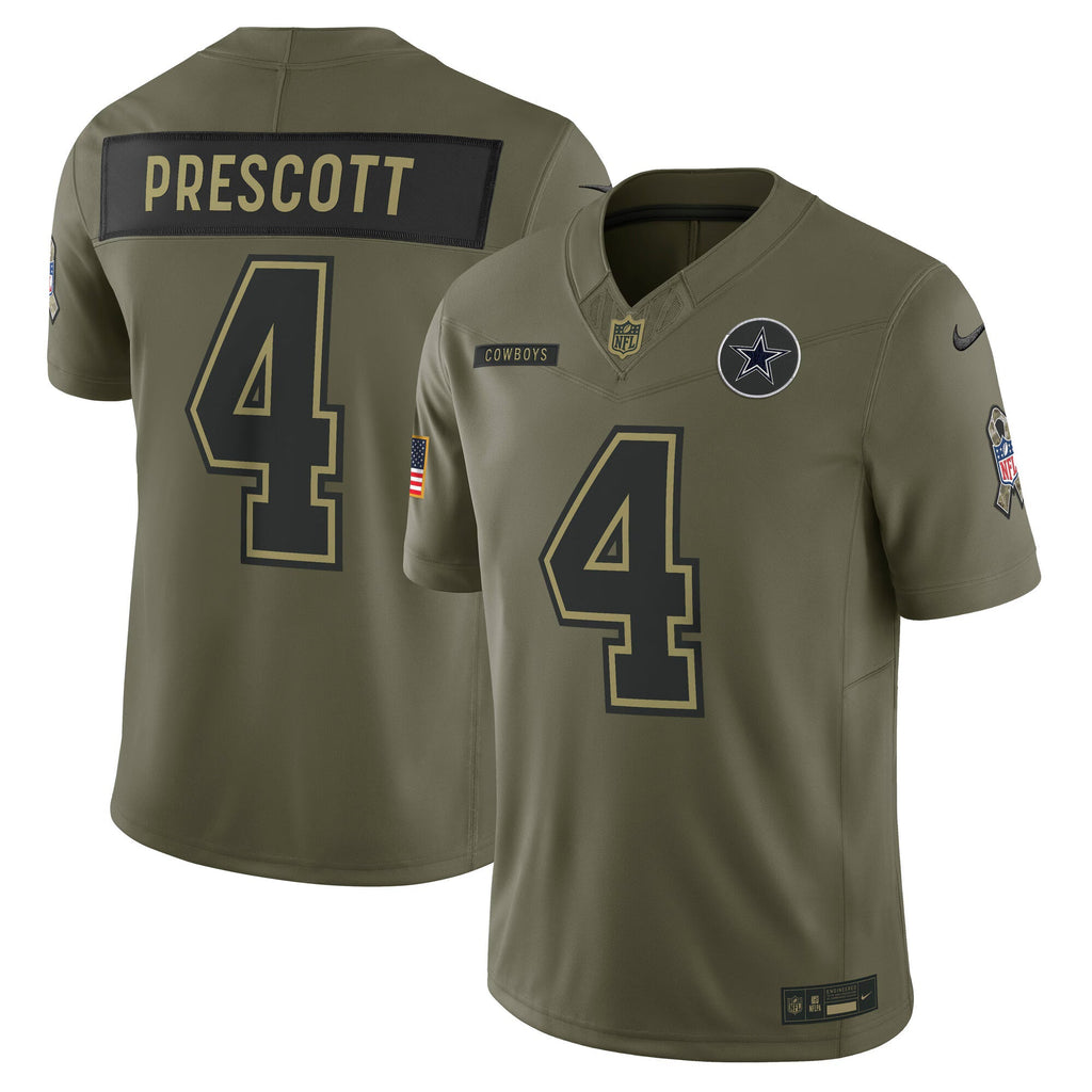 Dallas Cowboys Dak Prescott Olive 2025 Salute to Service Limited Jersey