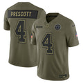 Dallas Cowboys Dak Prescott Olive 2025 Salute to Service Limited Jersey
