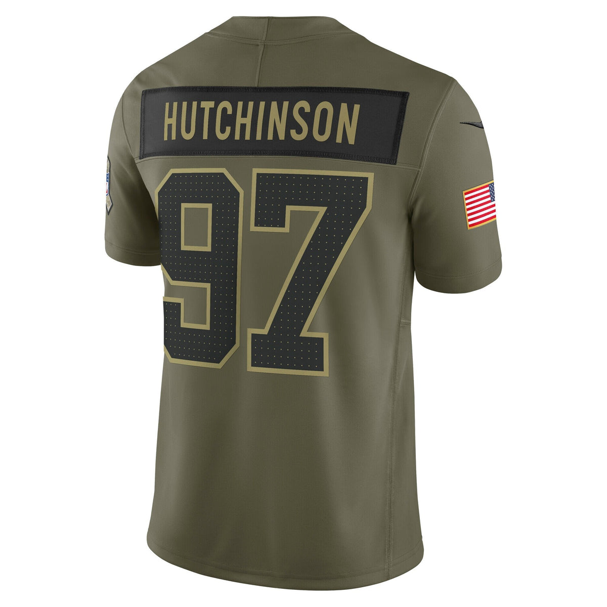 Detroit Lions Aidan Hutchinson Olive 2025 Salute to Service Limited Jersey