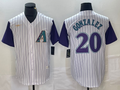 Men's Arizona Diamondbacks Luis Gonzalez #20 Cream/Purple Alternate Cooperstown Collection Player jersey