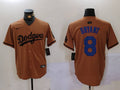 Men's Los Angeles Dodgers Kobe Bryant #8 Brown Replica Player jersey