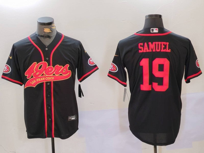 Men's San Francisco 49ers Deebo Samuel #19 Black Game Player Jersey1
