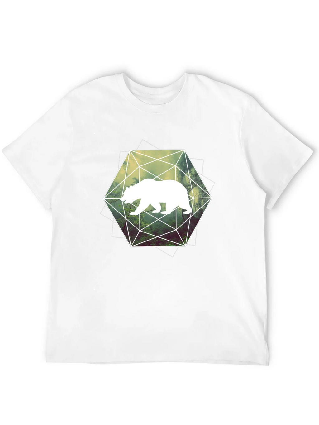 Geometric Bear Graphic Tee - Modern Style