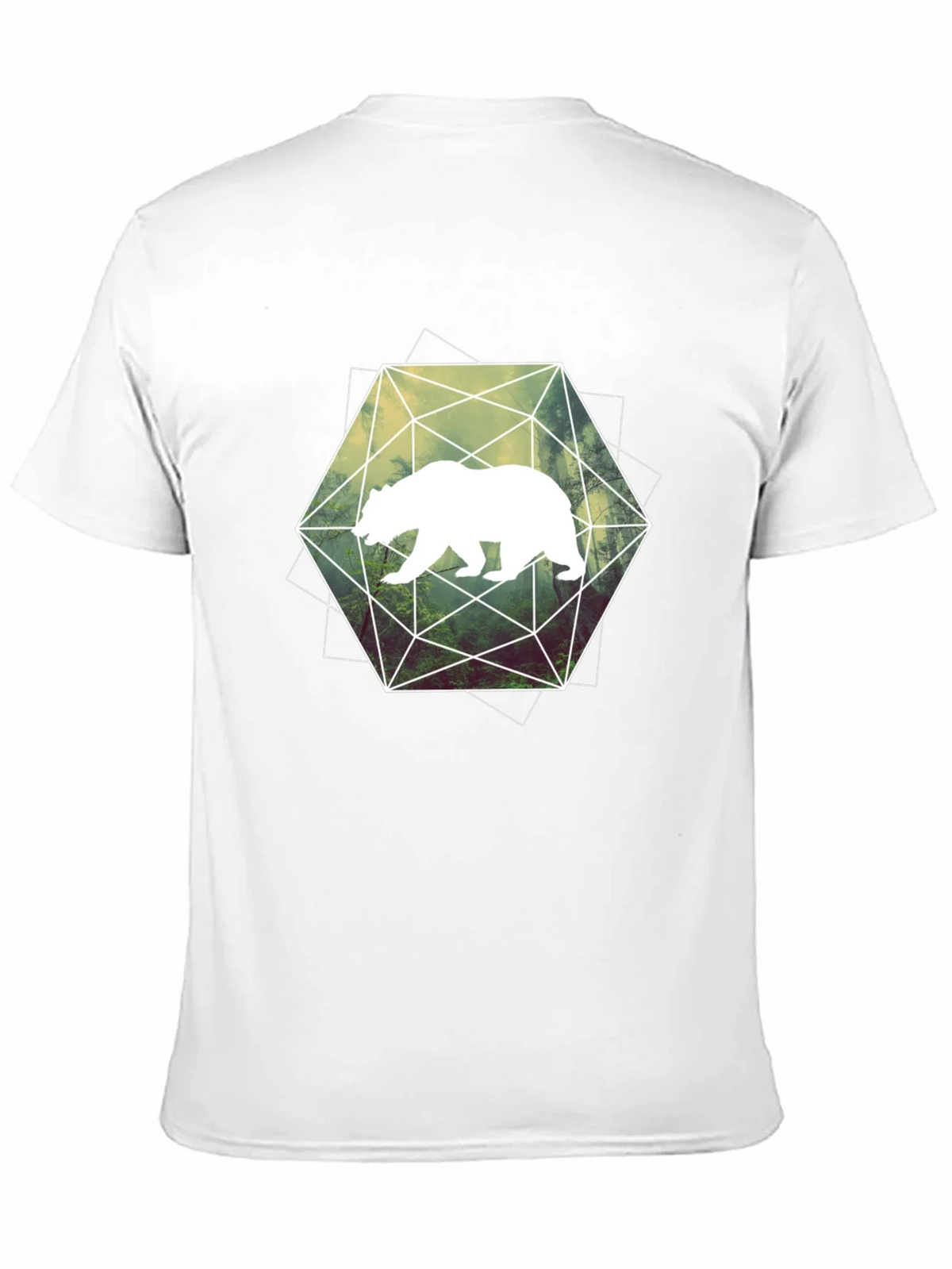 Geometric Bear Graphic Tee - Modern Style