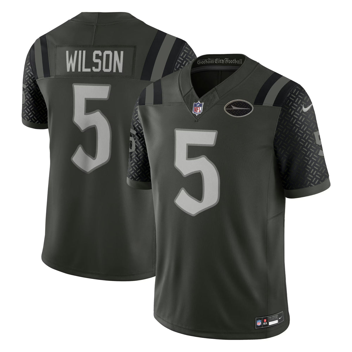 New York Jets Garrett Wilson Gotham Green 2025 Rivalries Collection Limited Jersey