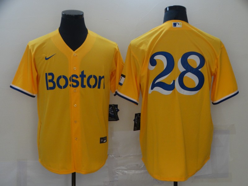 Men's Boston Red Sox J.D. Martinez #28 Gold City Connect Replica Player jersey