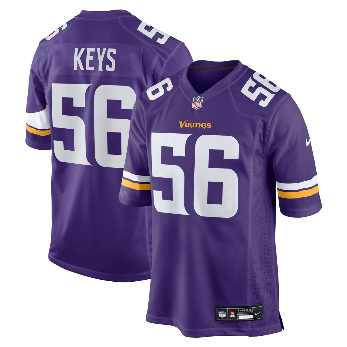 Minnesota Vikings Austin Keys Purple Team Game Jersey