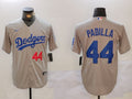 Men's Los Angeles Dodgers Vicente Padilla #44 Gray Replica Player Jersey1
