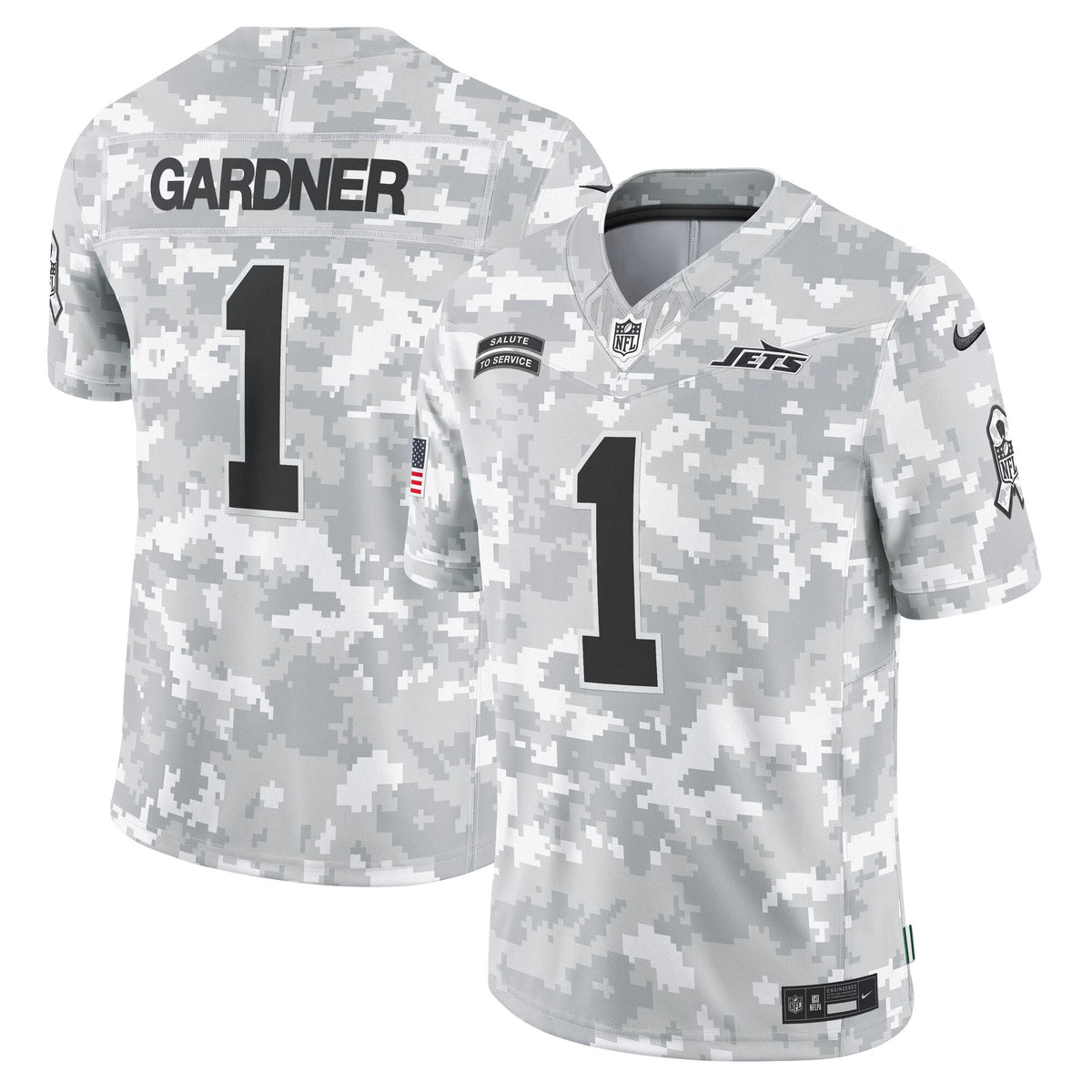 New York Jets Sauce Gardner Arctic Camo 2024 Salute to Service Limited Jersey