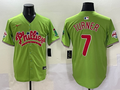 Men's Philadelphia Phillies Trea Turner #7 Green Player jersey