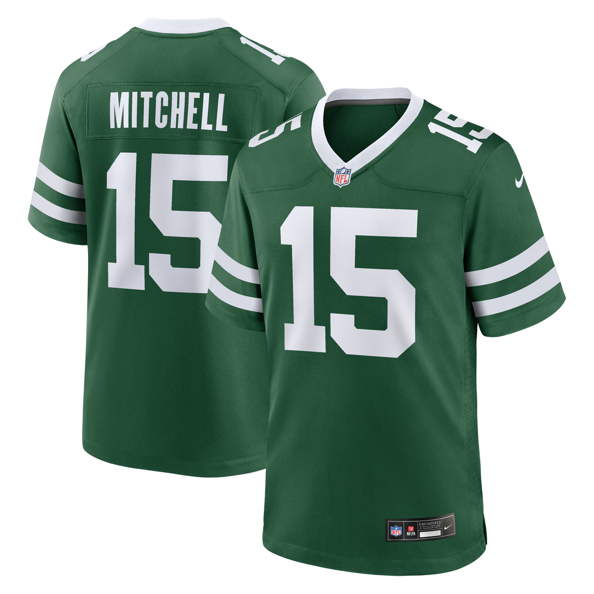 New York Jets Adonai Mitchell Legacy Green Team Game Jersey