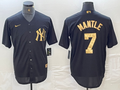 Men's New York Yankees Mickey Mantle #7 Black Limited Player Jersey1