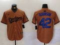 Men's Los Angeles Dodgers Jackie Robinson #42 Brown Game Player jersey