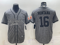 Men's San Francisco 49ers Joe Montana #16 Grey Game jersey Joint Edition