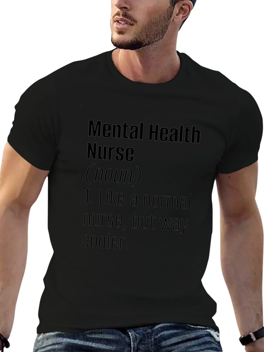 Mental Health Nurse Definition Black T-Shirt