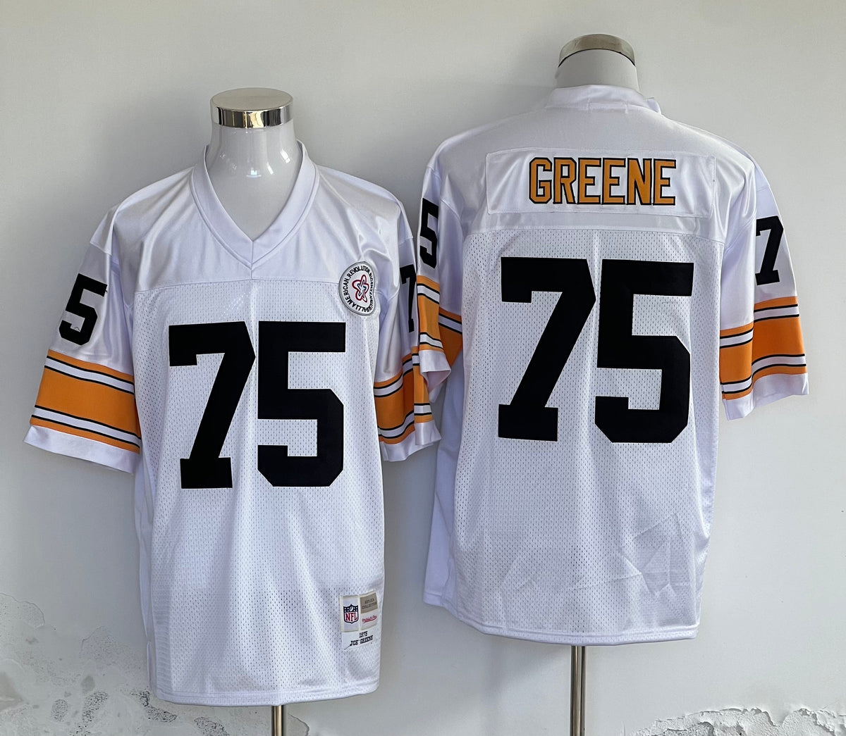 Men's Pittsburgh Steelers Joe Greene White Legacy Replica Jersey1