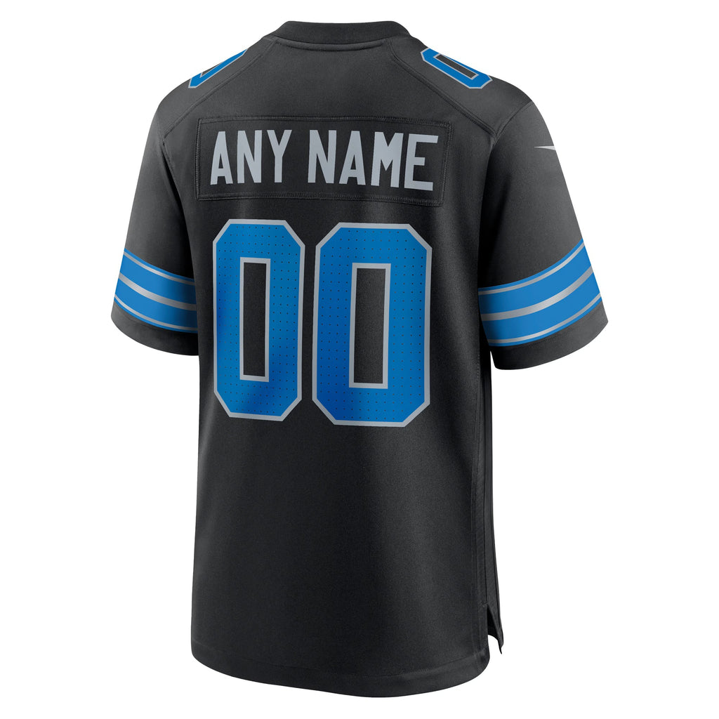 Detroit Lions Black Alternate Custom Game Jersey