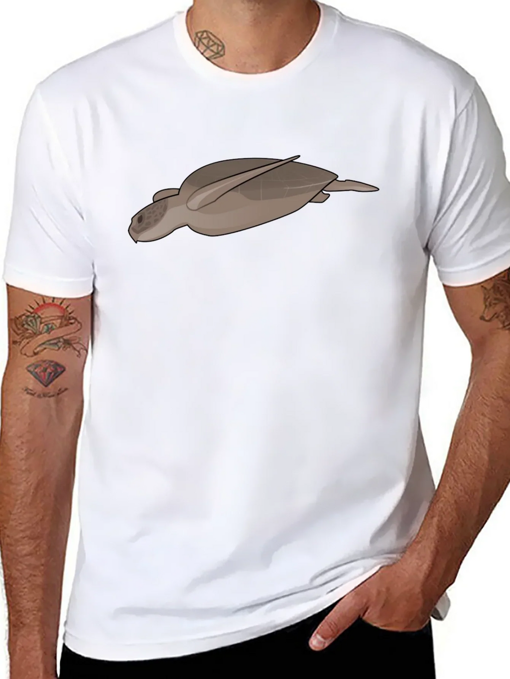 Sea Turtle Graphic Tee - Black Casual T-Shirt