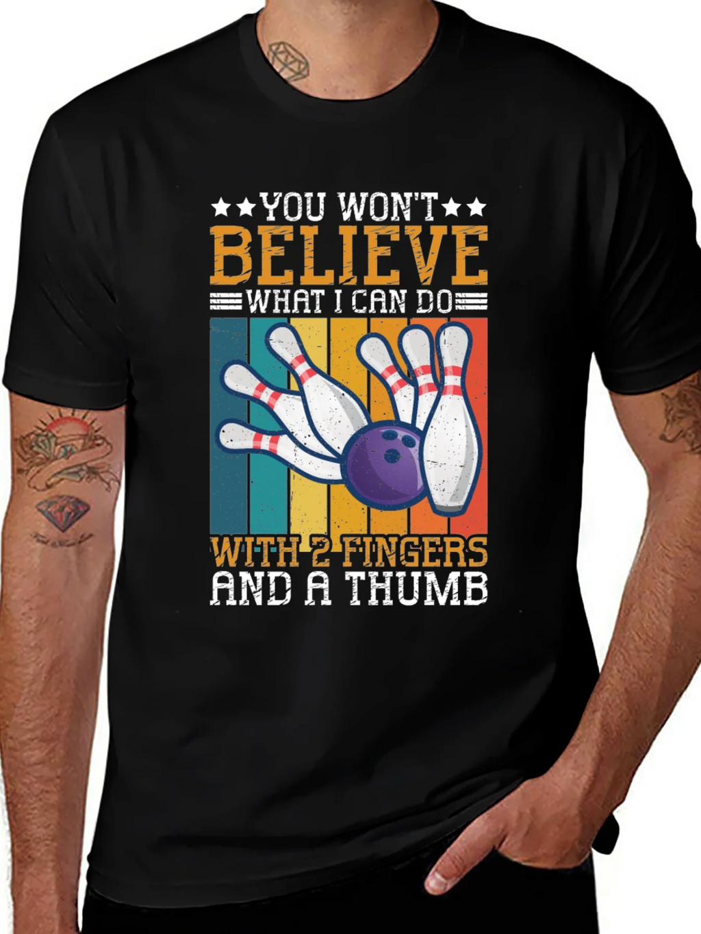 Bowling with 2 Fingers & A Thumb T-Shirt