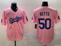 Men's Los Angeles Dodgers Mookie Betts #50 Pink Alternate Replica Player Jersey1