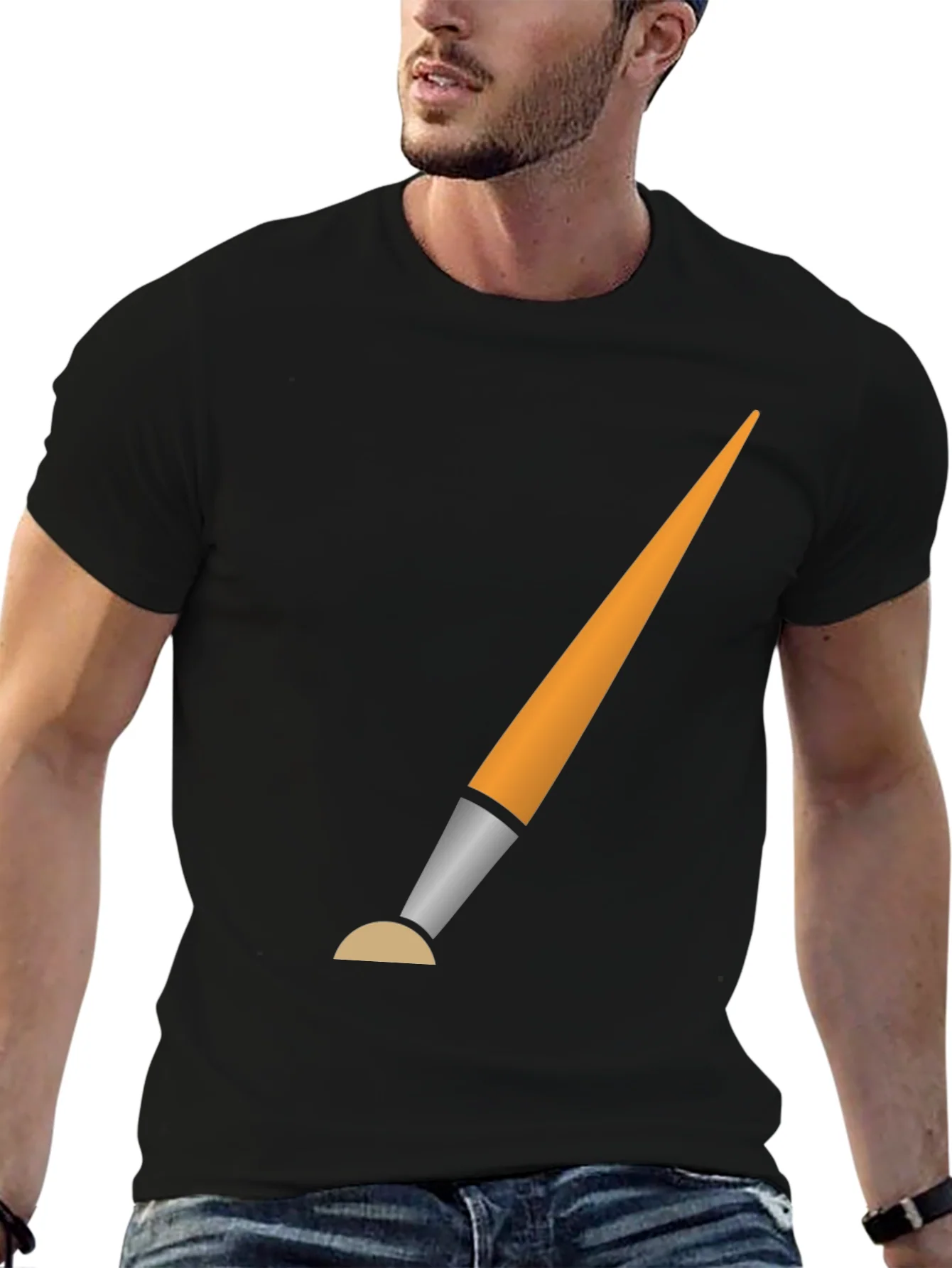 Brush Graphic Black T-Shirt