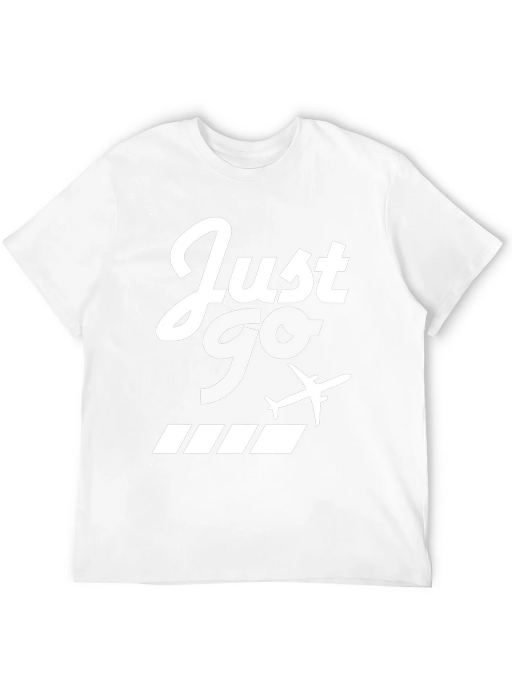 Just Go Airplane Graphic Tee - Black Cotton T-Shirt