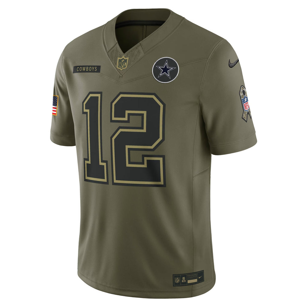 Dallas Cowboys Roger Staubach Olive 2025 Salute to Service Retired Limited Jersey