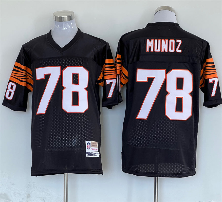 Men's Cincinnati Bengals Anthony Munoz Black Legacy Replica Jersey1