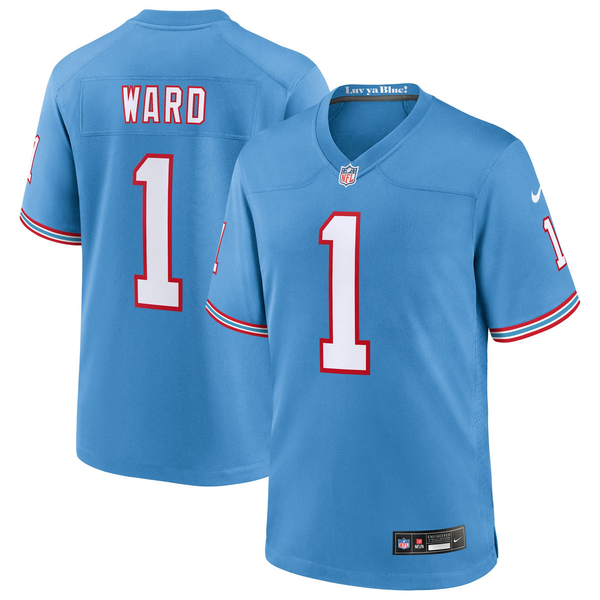 Tennessee Titans Cameron Ward Light Blue 2025 NFL Draft First Round Pick 2nd Alternate Game Jersey