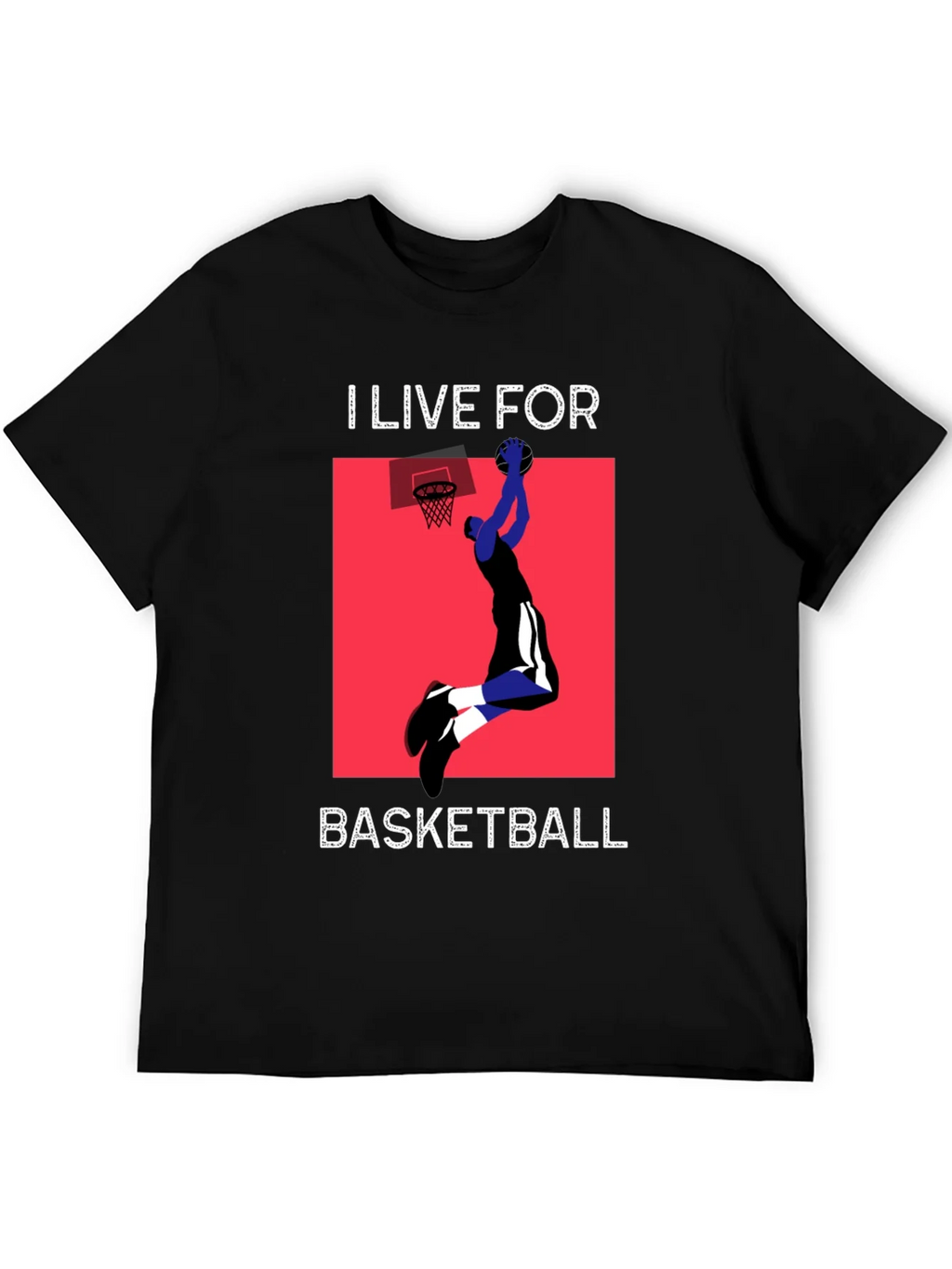 I Live For Basketball Black Graphic Tee