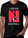 I Live For Basketball Black Graphic Tee