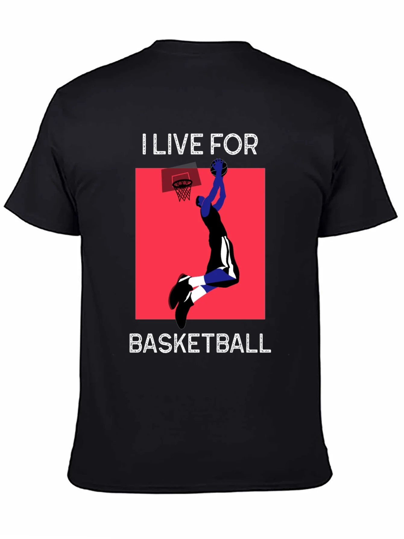 I Live For Basketball Black Graphic Tee